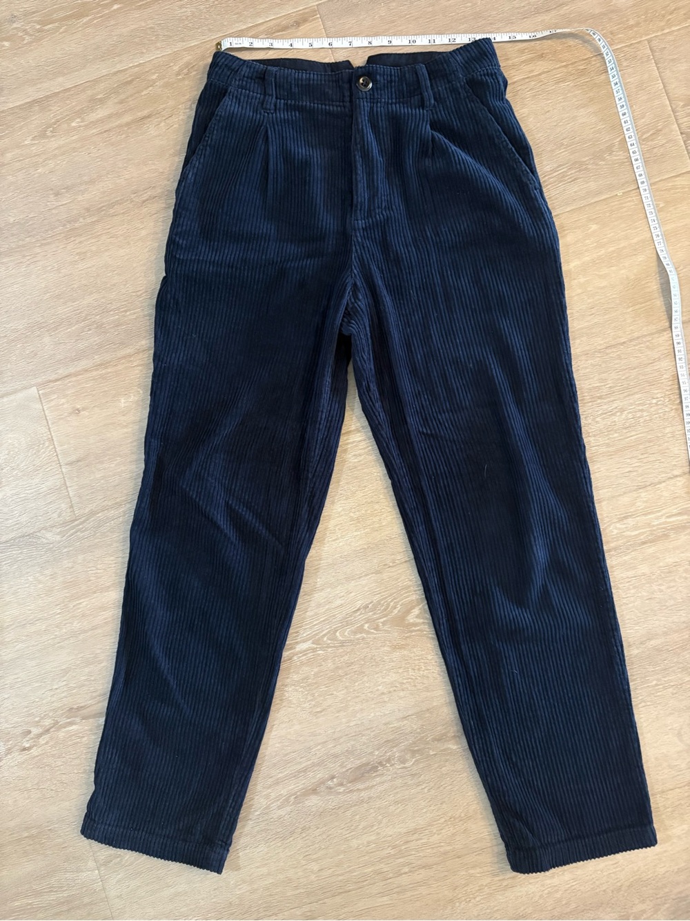 Alex Mill Women’s Navy Corduroy Pants - Straight Fit, pleated